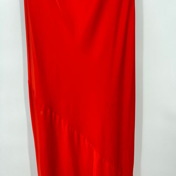 Lovers and Friends | Inara Gown in Red Rosette Satin Halter Maxi Dress M w/ Tags - Picture 6 of 15